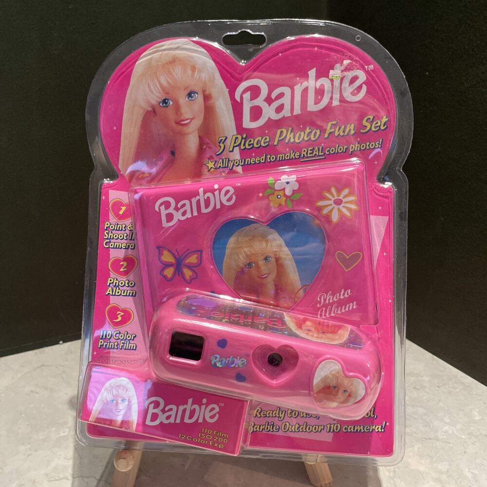 Barbie point & Shoot Camera + Album Film 3 Photo Fun Piece Set 1995 RARE